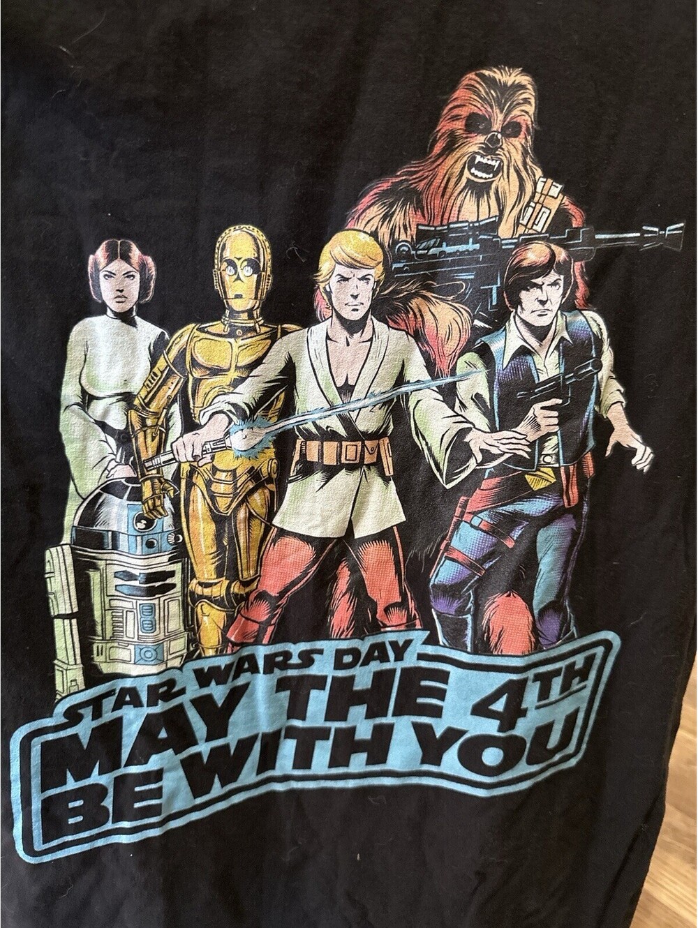 Star Wars May The 4th Be With You T Shirt Mens M Graphic Black Tee